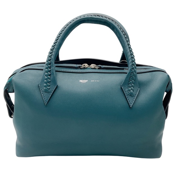 METIER LOST AT SEA TEAL BLUE VERITE CITY SMALL HANDMADE ITALIAN CALFSKIN LEATHER - Picture 1 of 14